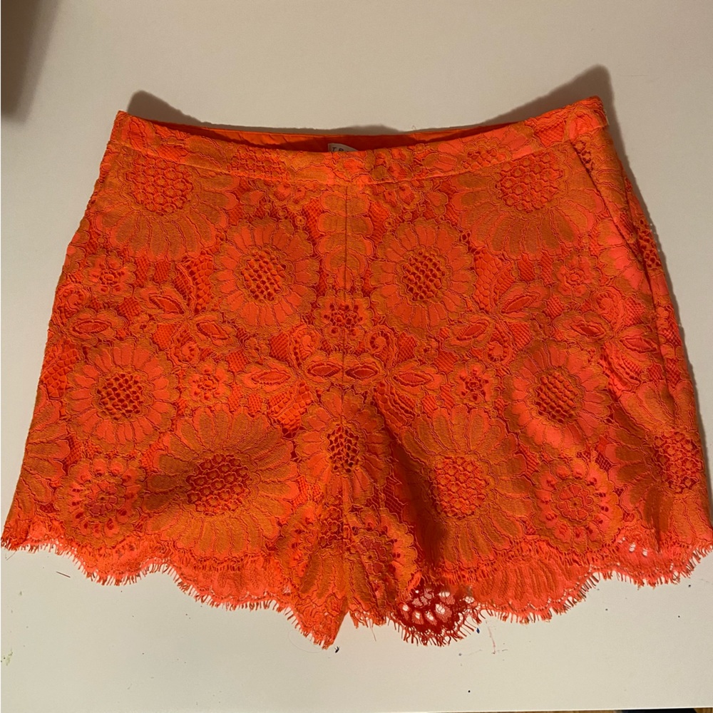 Trina Turk Orange Lace Shorts